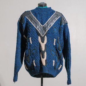 Vintage 80s Sweater Chunky Knit Acrylic Size Large - image 1